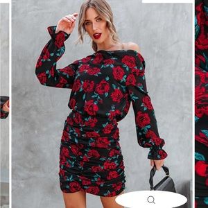 Red and black boutique dress, size medium, VICI boutique, new without tags